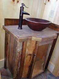 Old barn wood bathroom vanity. Gra H Creations Barn Wood Bathroom Primitive Bathrooms Steampunk Bathroom