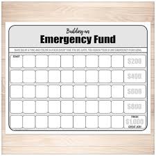 Printable Emergency Fund Worksheet Chart For Building An Emergency Fund By 20s Savings Worksheet Instant Download