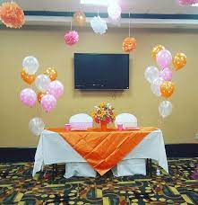 Mother And Father To Be Table Pink And Orange Baby Shower Decorations Orange Baby Shower Orange Baby Shower Decorations Baby Shower Decorations
