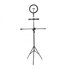 26cm Led Light Video Selfie Ring Light With Microphone Pole 210cm Light Stand Tripod Bluetooth Shutter