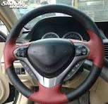 Black Red Leather Steering Wheel Cover For Honda Spirior OId Accord  Interior | eBay
