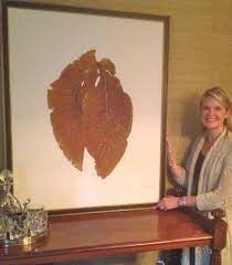 Dried And Pressed Sc Tobacco Leaves Looked Fab In Anne S And Tom S Dining Room Size 33x41 Www Urbangardenbotanicals Com Tobacco Leaf Leaf Art Art