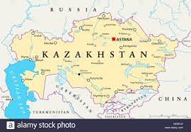Eine reise nach kasachstan sollte gründlich vorbereitet werden, wozu auch die planung der reisekasse gehört. Kasachstan Politische Karte Mit Hauptstadt Astana Landesgrenzen Wichtige Stadte Flusse Und Seen Republik In Zentralasien Stockfotografie Alamy
