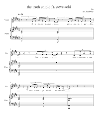 The Truth Untold Ft Steve Aoki Sheet Music For Piano Vocals Mixed Duet Musescore Com