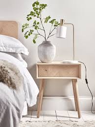 Chevron Oak Bedside Table Home Decor Bedroom Bedside Table Decor Side Tables Bedroom