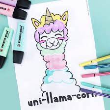 Who doesn't want to color in an alpaca (or three!) Uni Llama Corn Coloring Page Craftgawker