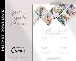 Check spelling or type a new query. Photography Pricing Guide Canva Template Macarons And Mimosas
