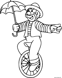 Le clown est un personnage faisant partie de l'univers du cirque. Coloriage Clown De Cirque Sur Une Roue En Equilibre Dessin Clown A Imprimer