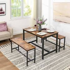 Double Table Benches Dining Chair In 2020 Industrial Style Dining Table Dining Room Industrial Industrial Dining Table