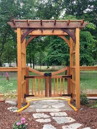 Wood Landarc Landscaping Design Garden Arbor With Gate Garden Archway Garden Gates And Fencing