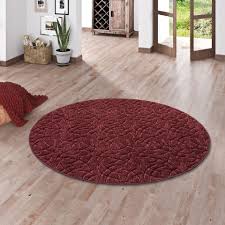 Schöner und gemütlicher teppich shaggy in rot. Konturenschnitt Hochflor Langflor Teppich Frieda Rot Rund
