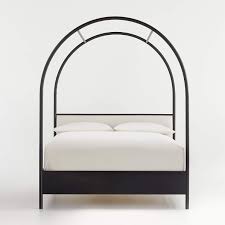 It's possible you'll discovered one other wood canopy bed frame queen better design concepts. Canyon Arched Canopy Bed With Upholstered Headboard By Leanne Ford Crate And Barrel
