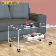 This industrial display box styled coffee table features a seamless blend of function and design. Clear Waterfall Acrylic Rolling Tv Stand On Wheels Lucite Occasional Side Coffee Tea Tables 2 Size Options Coffee Tables Aliexpress