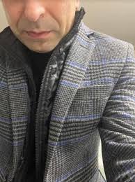Men Grey Plaid Blazer