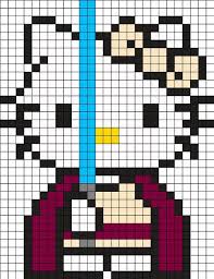Jedi Star Wars Hello Kitty Perler Bead Pattern Pony Bead Patterns Beading Patterns Pearler Bead Patterns