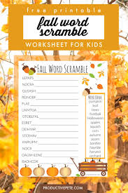 Twenty words for you and your kids to unscramble. Fall Word Scramble For Kids Free Printable Worksheet Fall Words Worksheets For Kids Business For Kids