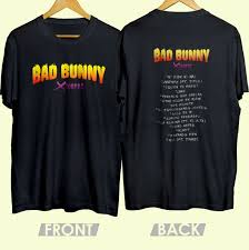 Discover what artists is wearing bad bunny merch. Bad Bunny X100pre Tour T Shirt 2 Side Print Brand New 3 T Shirts Aliexpress