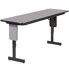 Correll Spa1860px15 18 X 60 Gray Granite Adjustable Height Panel Leg Folding Seminar Table Adjustable Height Table Training Tables Folding Table