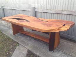 Macrocarpa Slab Table Slab Table Hardwood Table Outdoor Furniture