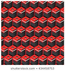 Black And Red Pattern Design Vector Angular Black And Red Cubes Background Pattern Design Redes Modulares Arte Isometrico Modulares