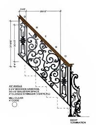 Outside mounted rails, rail post attachment. Hfbx Term Rt Right Hand Bordeaux Term Stair Railing Design Stair Railing Iron Stair Railing