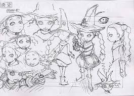 Mahou Shoujo Tai Arusu Little Witches Character Design Art Sur Livre Dessin Manga Design De Personnages