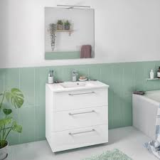 Meuble Simple Vasque L 60 X H 73 X P 46 Cm Blanc Remix En 2020 Meuble De Salle De Bain Meuble Salle De Bain Leroymerlin Salle De Bain