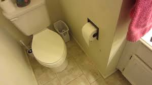 All users should be able to reach the toilet paper roll while seated on the toilet. The Geek Redneck Installing A Recessed Toilet Paper Holder Youtube