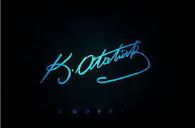 Designed by calligrapher hagop vahram çerçiyan. Mustafa Kemal Ataturk Imza Calismasi 2nokta Turkhackteam