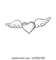 Free shipping orders over $30. Single Hand Drawn Heart Wings Winged Stock Vector Royalty Free 1549031708