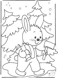 Kids will have fun coloring the sweet characters. Rabbit In The Snow Winter Animals