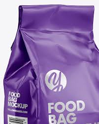 Matte Food Bag Mockup Halfside View In Bag Sack Mockups On Yellow Images Object Mockups