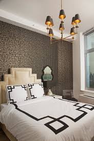 Black And Gold Art Deco Bedroom Amazing Bedroom Features Black And Gold Wallpaper Graham Brown Illusion Wallpaper Accent Wall Framing Art Black Gold Bedroom Art Deco Bedroom Bedroom Black