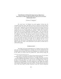 Pdf The Dispute Over Extrajudicial Killings The Need To Define Extrajudicial Killings As State Sponsored Acts John Tamayo Academia Edu