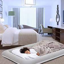 hugbino inflatable toddler travel bed kids air mattress w hand pump portable blow up bed for children l in 2021 toddler travel bed kids travel bed baby travel bed