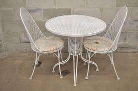 Clean product with solvent and water based cleaner. Three Piece Russell Woodard Iron Metal Mesh Patio Bistro Dining Set At 1stdibs