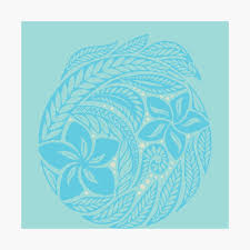 Wish i could find them again to do one for this baby. Polynesian Floral Light Blue Tattoo Design Poster By Ayeletf Redbubble
