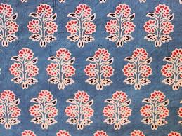 All you need are acrylic paints, a cloth and some fun stamps. Indigo Blue Hand Block Printed Fabric With Red Floral Motifs