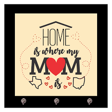 Yaya Cafe Home Is Where My Mom Key Holder For Mom Mothers Day Birthday Gifts Classic Amazon In Home Kitchen