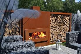Zeno Products Barro Outdoor Wood Burning Fireplace Modern Outdoor Fireplace Outdoor Fireplace Designs