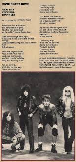 Motley Crue Home Sweet Home Motley Crue Nikki Sixx Hard Rock