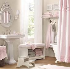 Like The Colors Pale Pink Grey And White Maybe A Printed Shower Curtain Though Girl Bathrooms Girl Bathroom Decor Little Girl Bathrooms