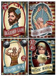 3d vintage lenticular posters vintage 3d slide viewers. Vintage Circus Poster Cut Out Decorations Halloween Circus Decorations Darkside Displays