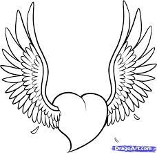 Free printable coloring pages for kids. Heart With Wings Coloring Page Heart Coloring Pages Heart Drawing Coloring Pages