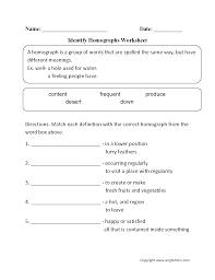 Vocabulary Worksheets Homograph Worksheets Homographs Multiple Meaning Words Worksheet Fifth Grade Spelling Words