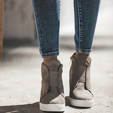 Comfort Zipper Wedge Sneakers Plus Size Wedges With Side Zipper Nananova Botas Zapatos Zapatos Botas