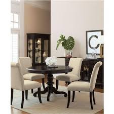 Macy S Bradford Round Dining Table W 6 Upholstered Chairs Aptdeco