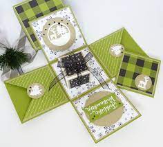 Hallo, die tage ist diese explosionsbox zum 25.praxisjubiläum von meinem basteltisch gehüpft. Explosionsbox Weihnachtswald Stempelitis Handmade Shop