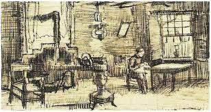Vincent Van Gogh Interior With Woman Sewing Artist Van Gogh Van Gogh Vincent Van Gogh