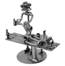 Nuts and Bolts Sculpture Physiotherapist Handmade Metal Ornament Figurine  Collectible